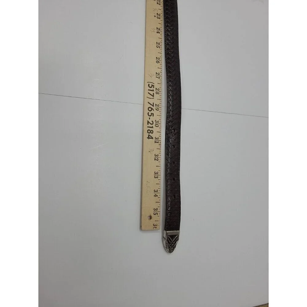 Vintage Brighton Brown Leather Weave Belt Women's Size M 32